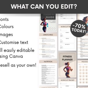 Health & Fitness Bundle with MRR Ready To Resell, PLR Fitness Planners and Fitness Ebooks, Weight Loss Journal, Health Food Guides