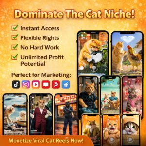 900+ Cat Reels Bundle – Funny Viral AI Cat Videos for TikTok Instagram YouTube Shorts Content Pack PLR MRR
